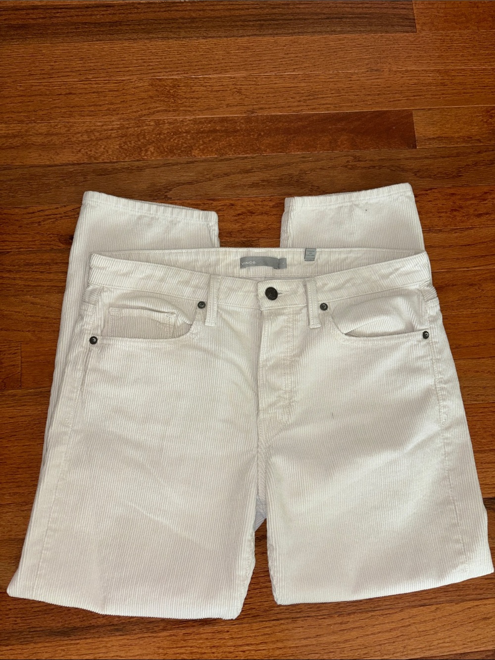 Vince Women’s Union Cropped Off White Slouch Corduroy Pants Size 6